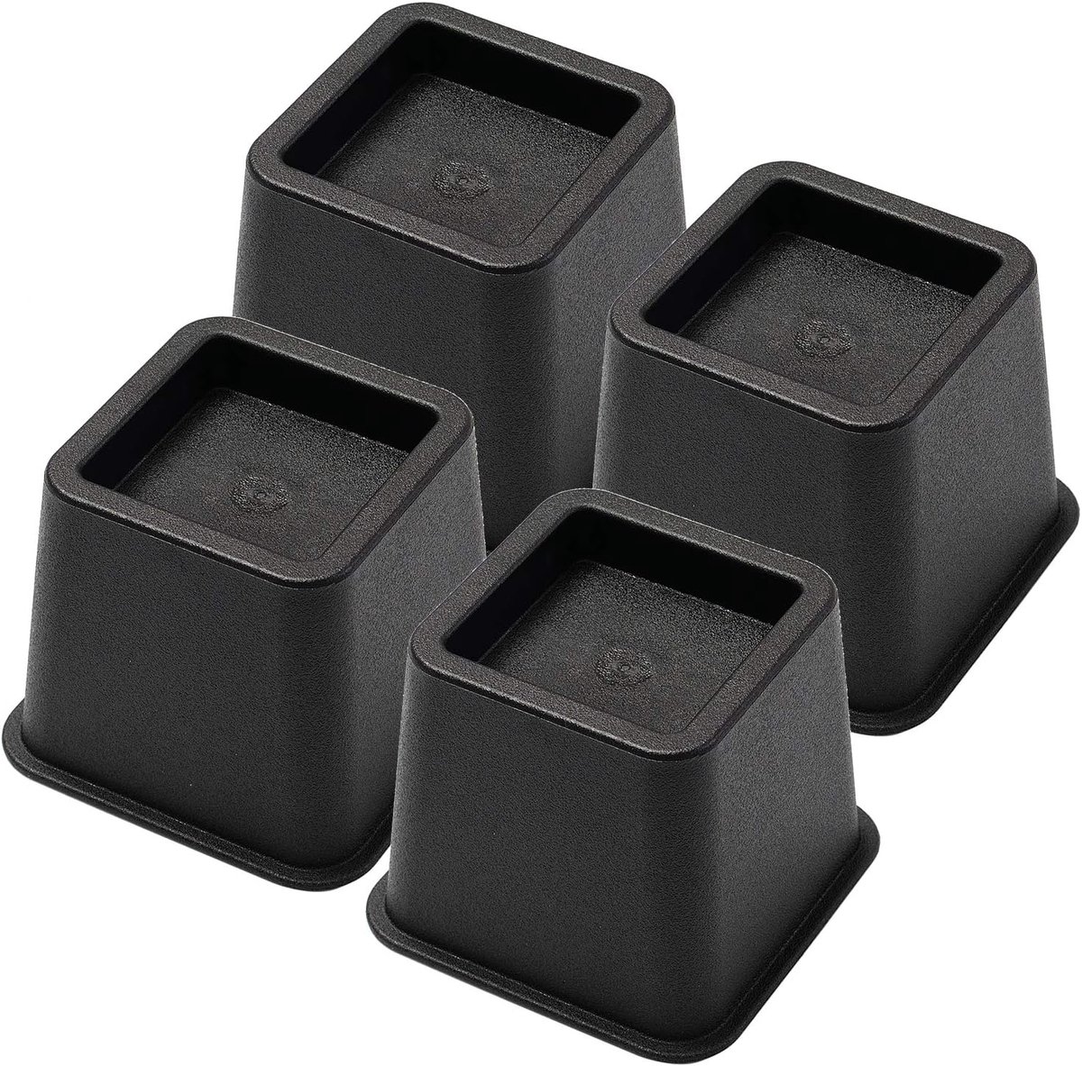 Bedverhogers Set - Meubel Lifters - Extra Opbergruimte - Heavy Duty Plastic - 4 Stuks - Zwart