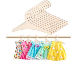 Nogeqi 10 Pcs Wooden Clothes Hangers for Kids, Non-Slip Kids Clothes Hangers, Baby Clothes Hanger, Durable for Baby Clothes, Trousers