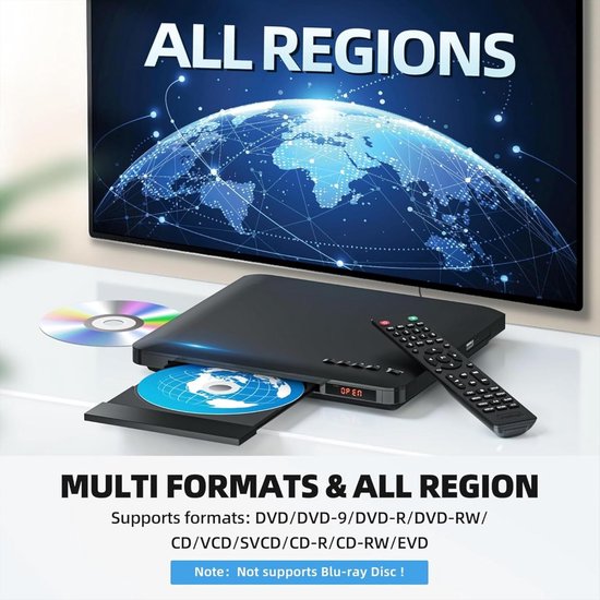 DVD Speler met HDMI - Blu Ray Spelers - Externe DVVD Speler - Zwart thuisbioscoop — afbeelding 4