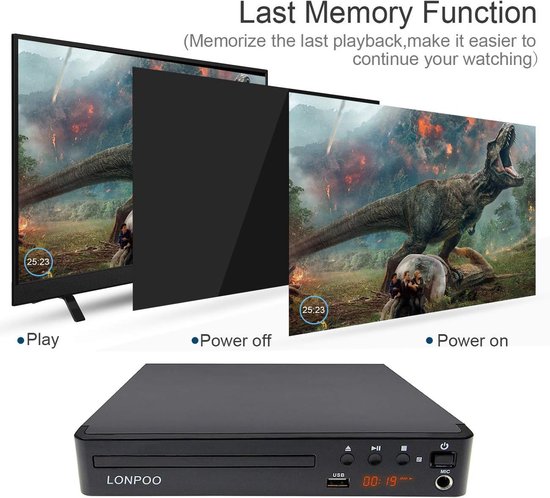 HD DVD-speler voor tv met HDMI, USB en multi-regio ondersteuning - 1080p upscaling — afbeelding 4