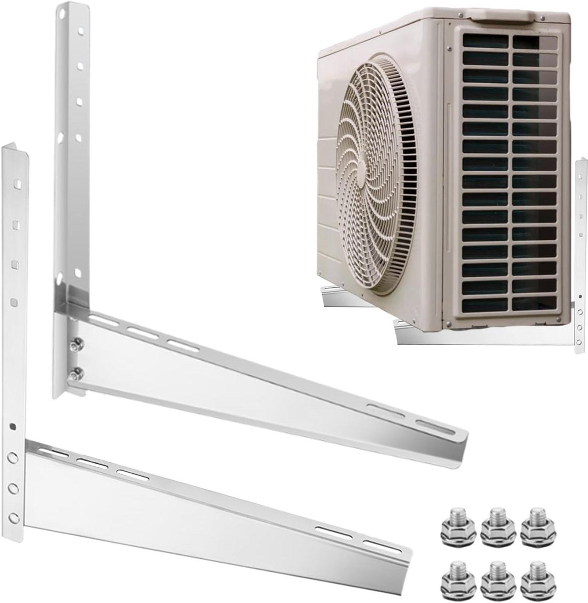 Airco Beugel - Klimaatsteun - Buitenmontage - Roestvrij Staal - 47 cm - Zilver