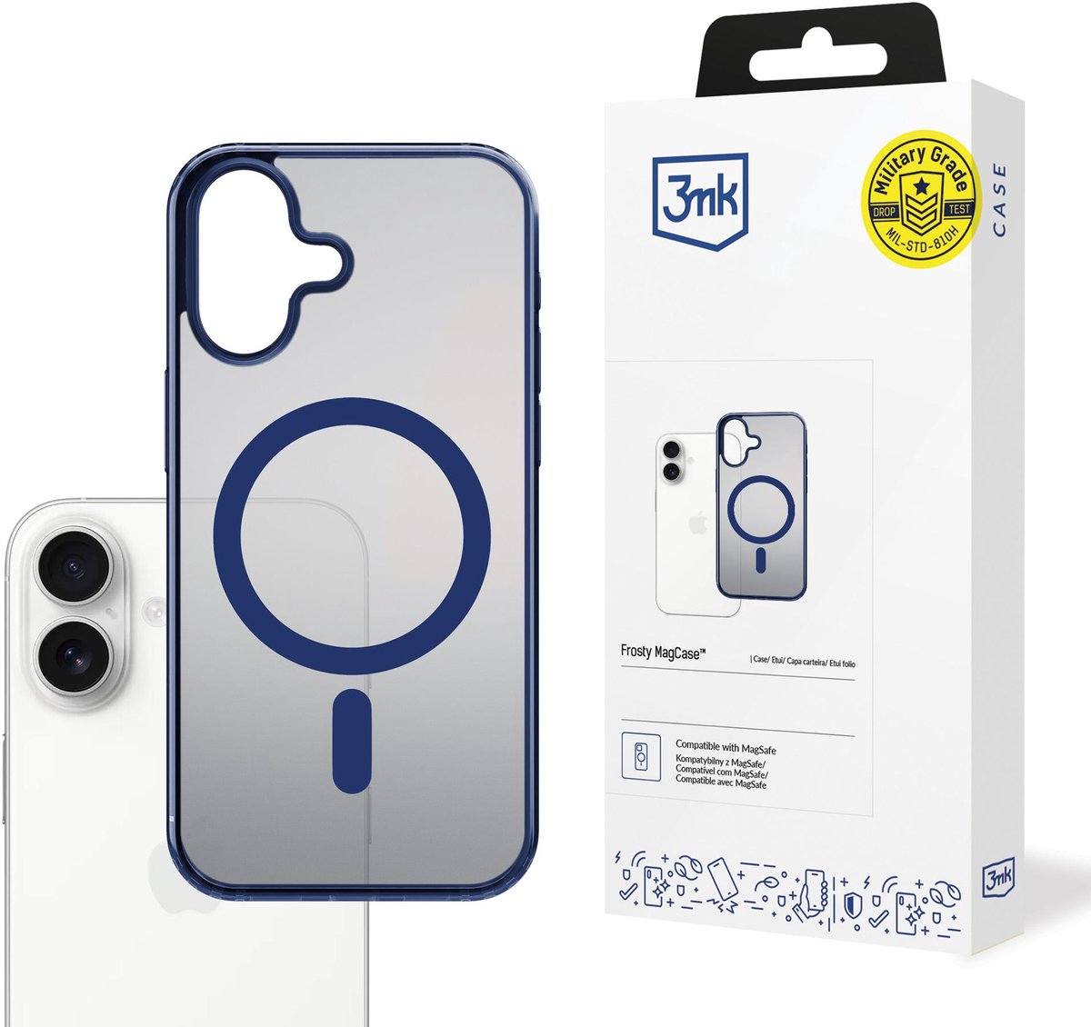 3Mk Frosty Magcase Blue Hoesje Met Magneet Voor Apple Iphone 17 Pro