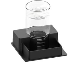 Reptielen Drinkbak - Hagedis Waterbak - Stabiele Watervoorziening - Lekvrij Mechanisme - 8 x 8 x 8 cm - Zwart