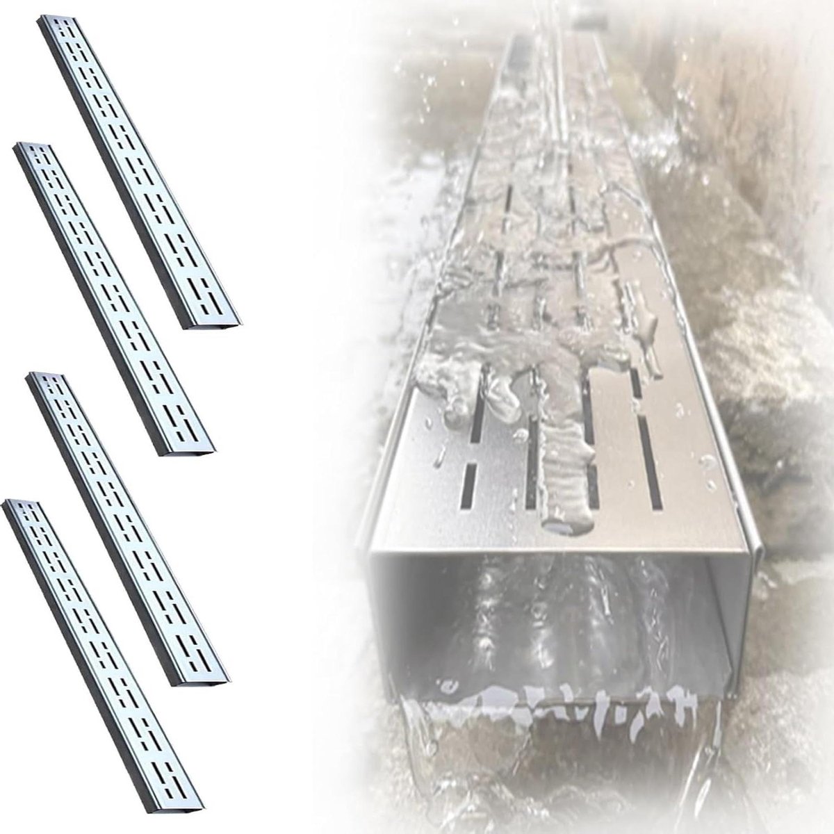 Afvoersysteem RVS - Drainagegoot - Wateroverlast Voorkomen - Hoge Draagkracht - 100 cm Lengte - Zilver