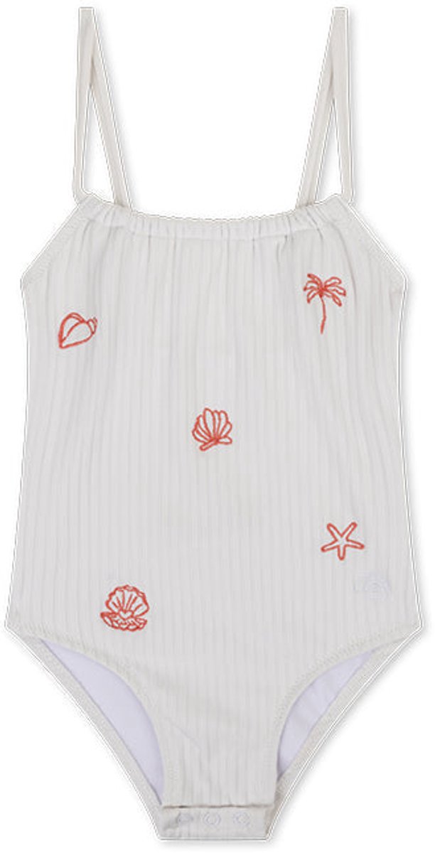 Swim Essentials Badpak Meisjes – Wit – Witte Parel – 122/128