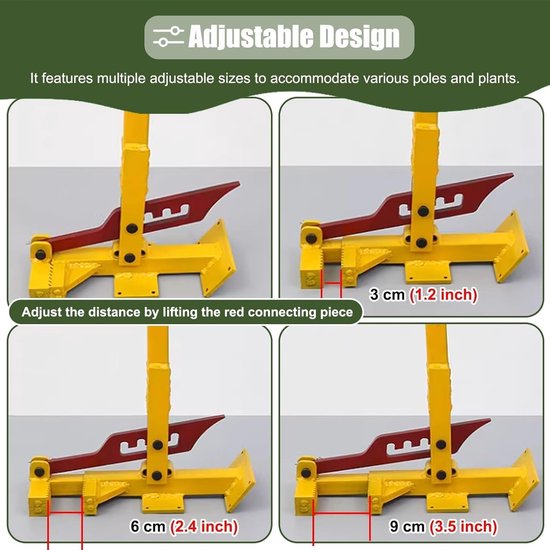 Paaltrekker Hefboom - Wortelverwijderaar - Palen Verwijderen - Verstelbare Klem - 142 cm Lengte - Zwart — afbeelding 2