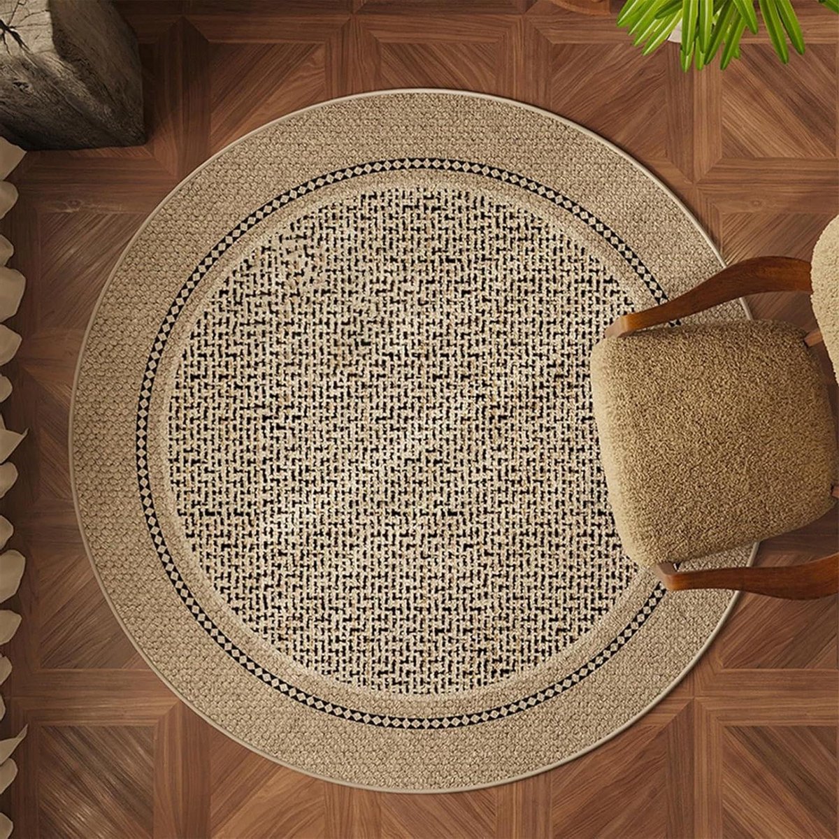 Ronde Vloerkleed - Moderne Vloerbedekking - Woonkamer Decoratie - Antislip Onderkant - 80x