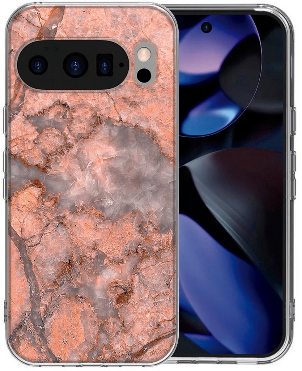 Google Pixel 10 / 10 Pro TPU hoesje Marmer Oranje
