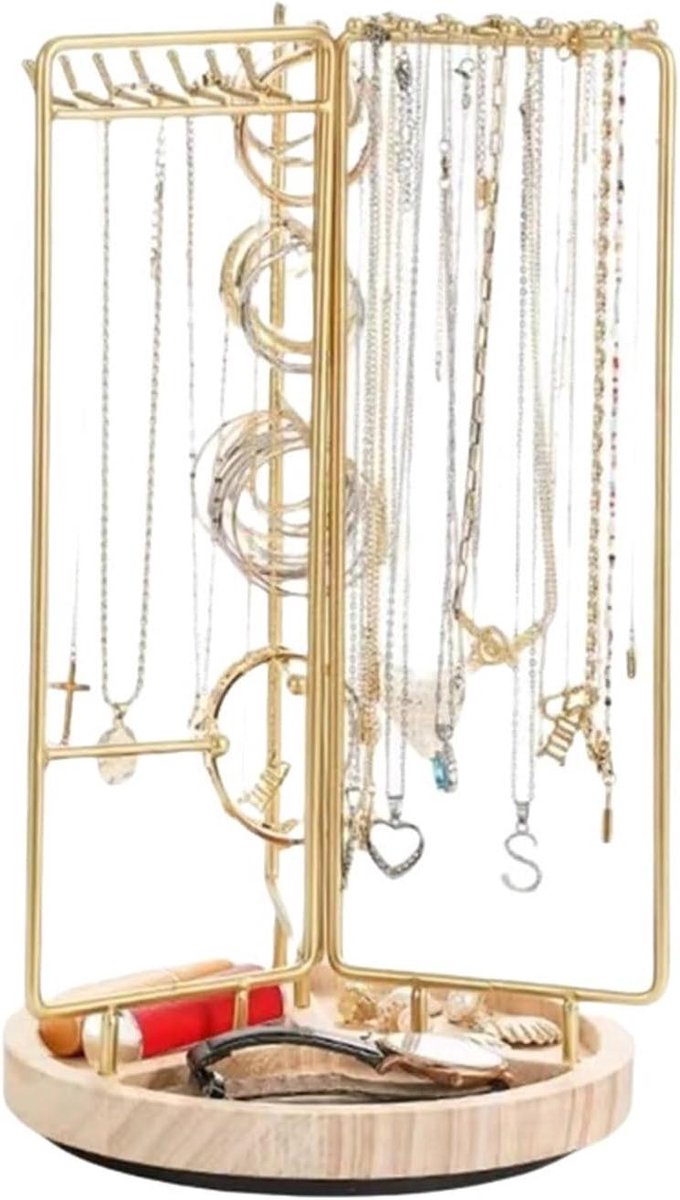 Juwelhouder - Sieradenrek - Sieraden Opbergen - 360 Graden Draaibaar - 35x11x20 cm - Goud