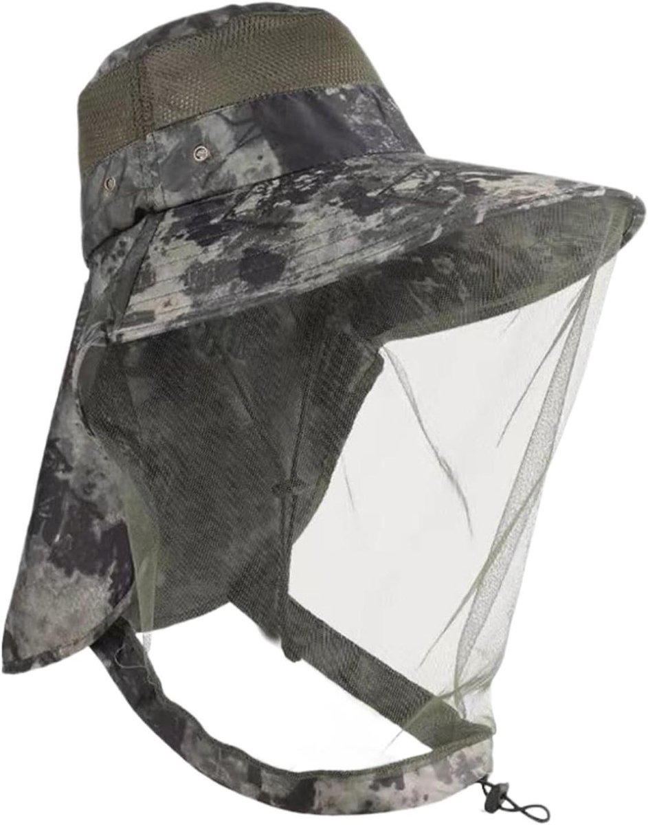 Zonnehoed Brede Rand - Outdoor Hoed - Bescherming Tegen Zon - Mesh Panelen Ademend - 12cm Rand - N.v.t.