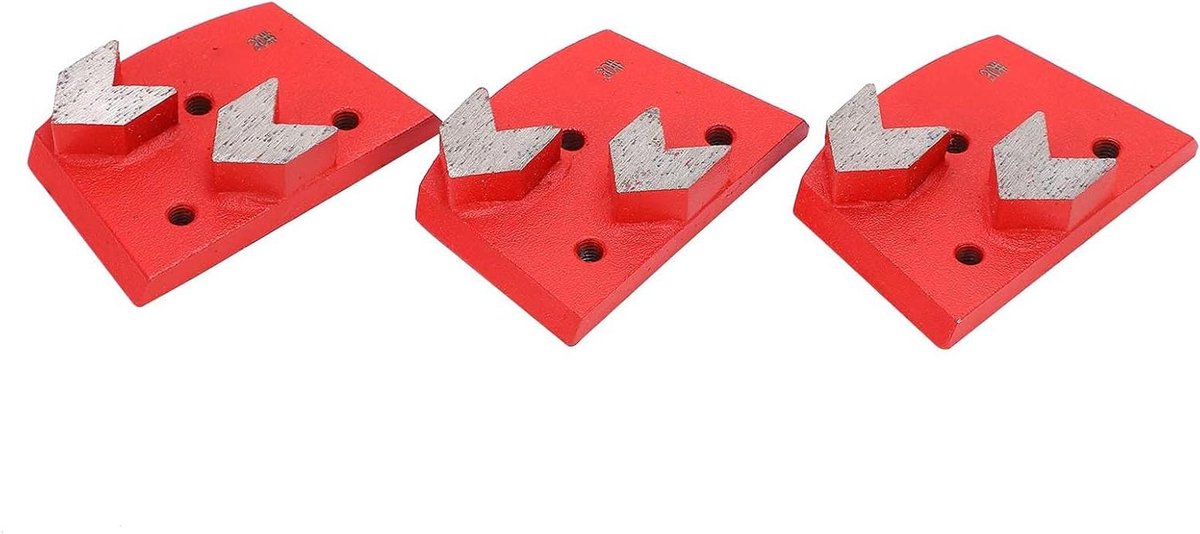 Slijpblok Tand - Beton Schuurblok - Beton Polijsten - Geluidsarm Ontwerp - 3 Stuks - Rood
