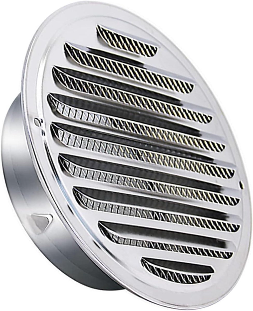 Ronde Muur Ventilatie - Rooster Afdekking - Luchtstroom Reguleren - Ingebouwd Insecten scherm - 60mm Diameter - Zilver