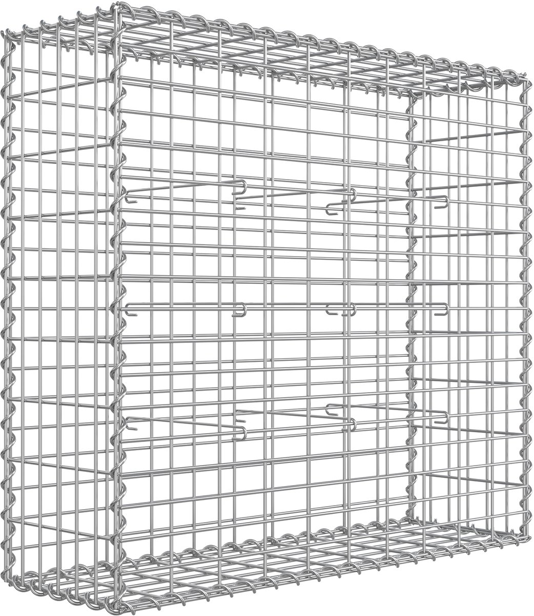 SONGMICS - Schanskorf - Gabion - Stenen Mand - Dichtgemaasd Rooster - Roestvrij Gegalvaniseerd Staal