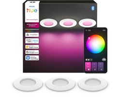 Philips Hue dunne LED inbouwspot - badkamerverlichting - GU10 fitting - bevat 3 inbouwspots -…