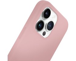 Jaym, Hoesje geschikt voor Apple iPhone 13 Pro - Siliconen MagSafe met Microvezel, Roze