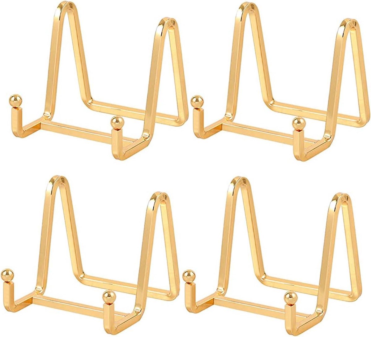 SnelShoppen - Plate Holder Easel Display Stand - 3 inch Metaal Stand voor Presentatie - Tafelstandaard voor Foto's - Gouden IJzeren Easels voor Beelde