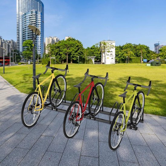 fietsenrek grond - voor 5 fietsen - tot 60 mm banden - zwart — afbeelding 2