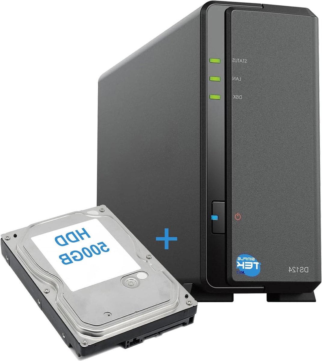 Netwerkopslagapparaat - NAS apparaat - Bestanden Delen - Quad-core processor - 500GB opslag - Zwart