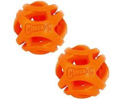 Chuckit ! Breathe Right Fetch Ball - Hondenspeelgoed - Hondenbal - Drijvend - Small - Ø5 cm - Oranje - 2 - 2 stuks