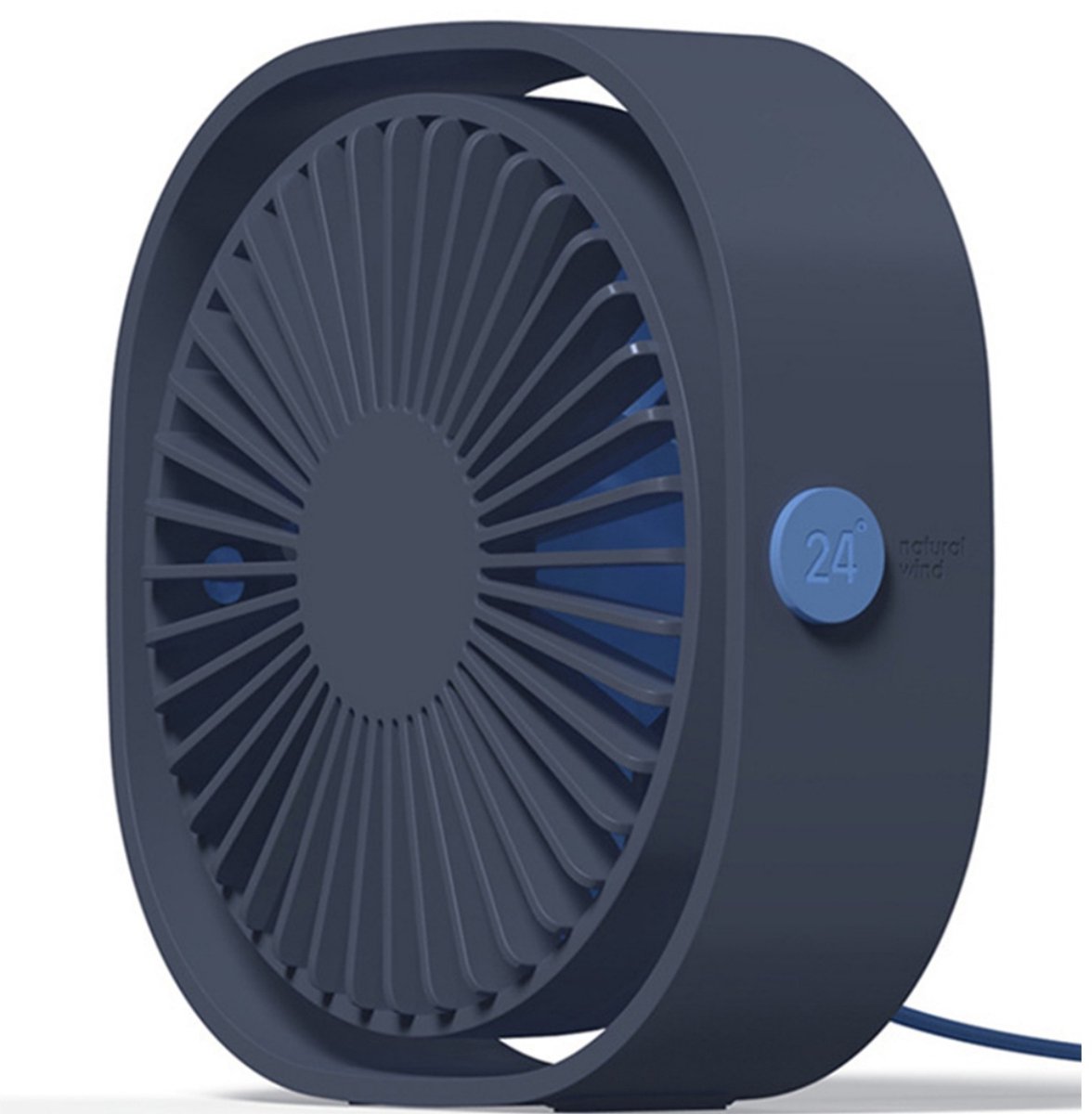 TOVBMUP Mini Tafelventilator - Ventilator Oplaadbaar - Handventilator - Vloerventilator - Draagbare ventilator - geschikt voor kantoor, thuis en buiten - Blauw - met 3 Standen