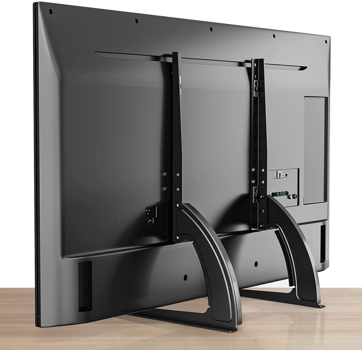 OmGoods - Dailygoody - Universele tafelmodel tv-standaard - TV-beugelstandaard - Sterke constructie - Zwart - Geschikt voor LED LCD-scherm 14”-42” - Eenvou