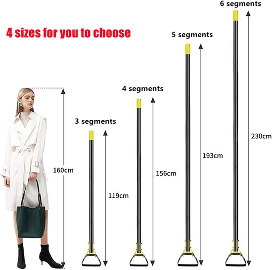 Schoffel met Lange Steel - Onkruidsteker Tuin - Onkruid Verwijderen - Verstelbare Lengte - 152 cm - Zwart/Geel van Schöffel. — afbeelding 4