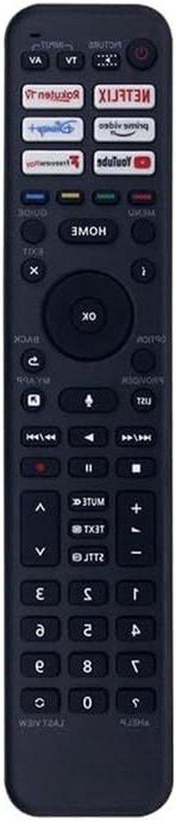 TV Afstandsbediening - Afstandsbediening Universeel - TV Bediening - Geen Stem Functie - 1 stuks - Zwart