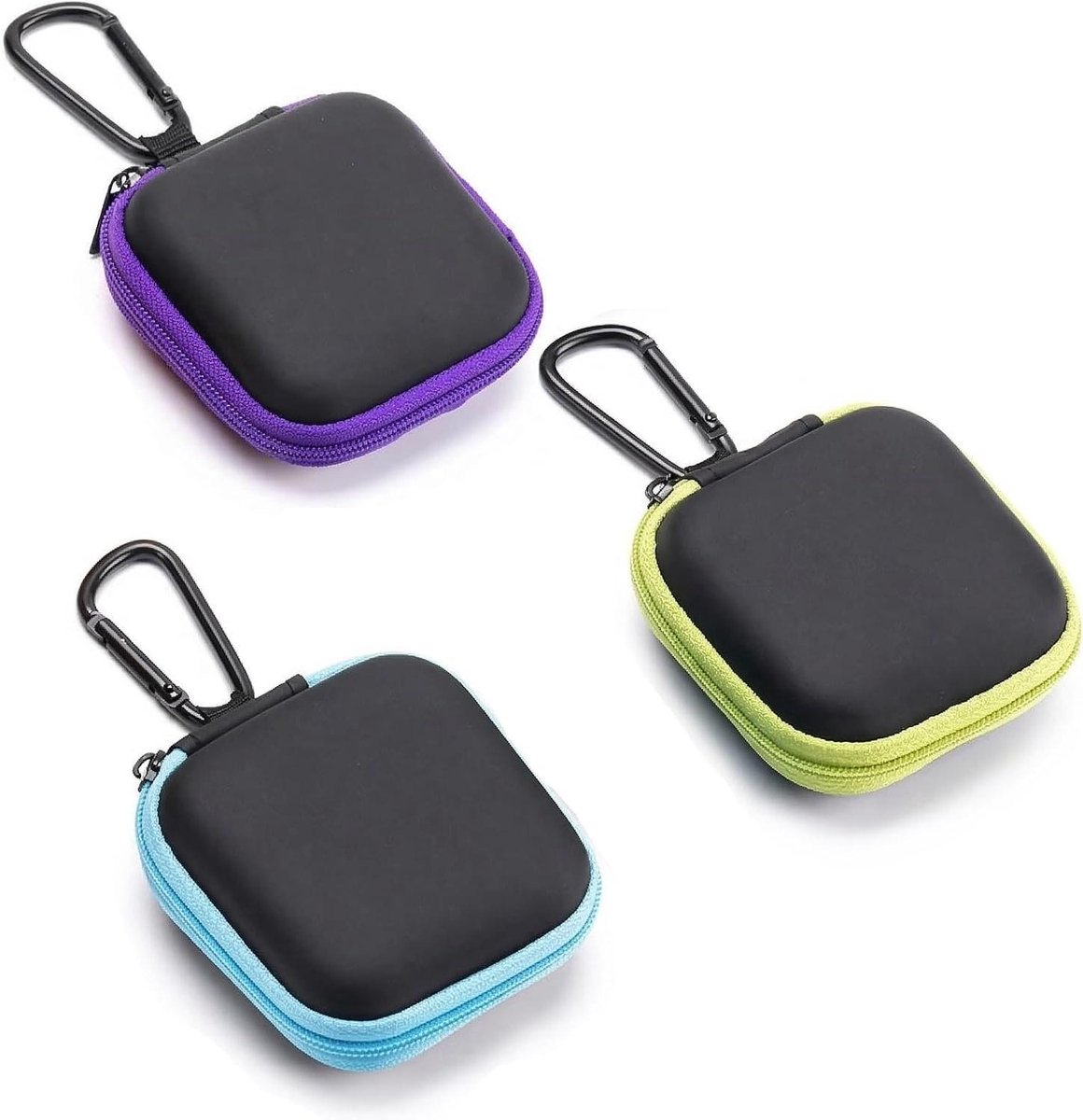 Hoofdtelefoontasjes - Oordopjes Cases - Accessoires Opbergen - Met Netvak - 3 Stuks - Multicolor