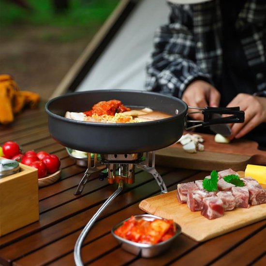 Camping Kooktoestel - Draagbare Gasbrander - Outdoor Koken - Winddicht Ontwerp - 14x9cm - Zilver van Camping — afbeelding 5