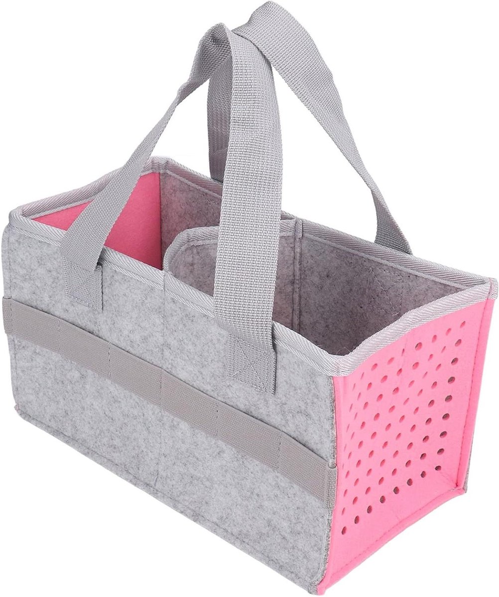 Opbergtas - Accessoire Tas - Speelgoed Opbergen - Met Elastische Bandjes - 27 x 15 x 4 cm - Rosé