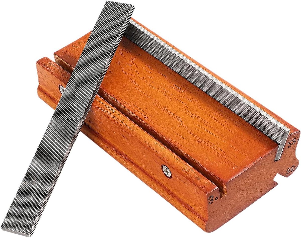 Gitaar Fretvijl - Fretstokvijl Instrumentenvijl - Instrumenten Onderhoud - 3 Hoek Instellingen - 15.2 cm - Houtkleurig