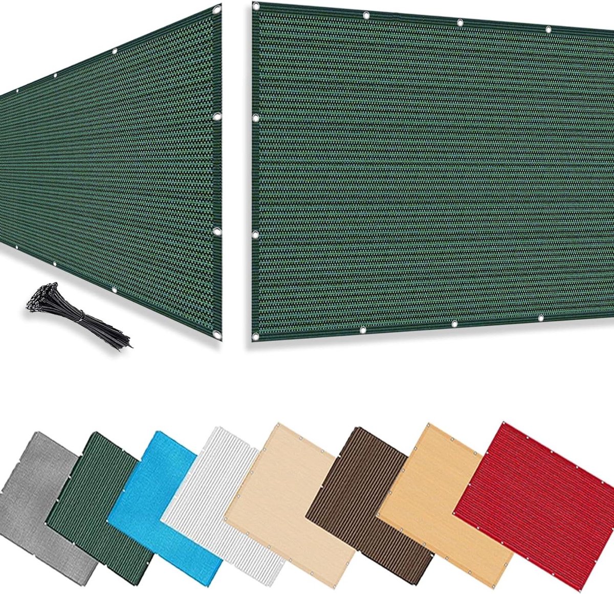 Balkonscherm - Privacy scherm - Inkijk weren - 95% UV bescherming - 4 x 6.3 m - Groen
