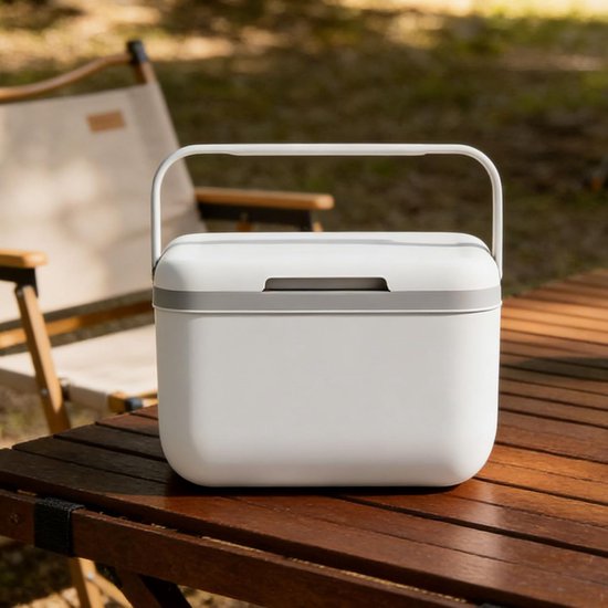 Persoonlijke Koelbox - Kleine Ijskist - Picknick en Reizen - Superieure Isolatie - 5 Liter Capaciteit - Wit Grijs — afbeelding 5