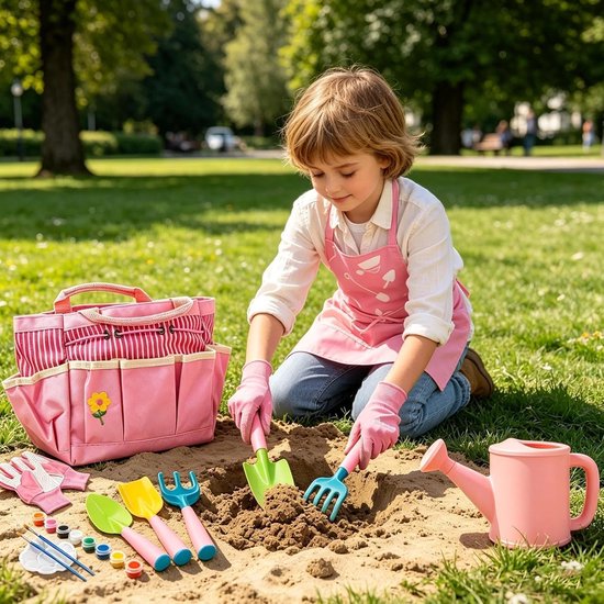 Tuingereedschap Kinderen - Buiten Speelset - Samen Tuinieren - Duurzaam Metaal - 8-delig - Veelkleurig van Tuingereedschap. — afbeelding 2