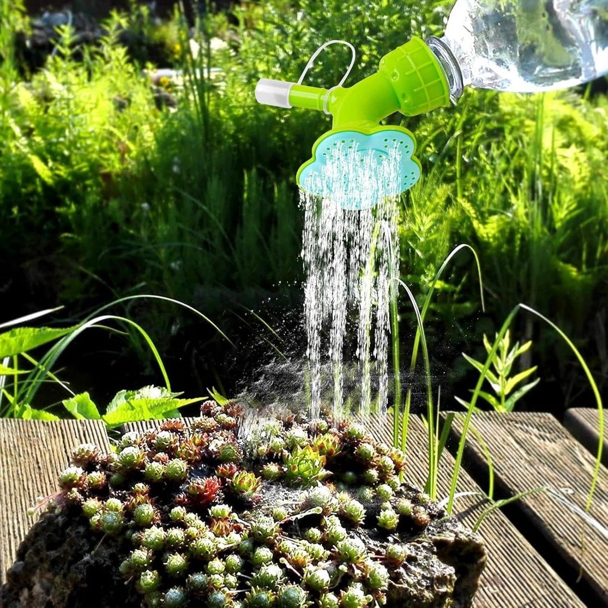 Waterfles Besproeiingskop - Gieter Schenktuit - Planten Water Geven - Fijne Nevel Straal - 73 Gaten - Groen