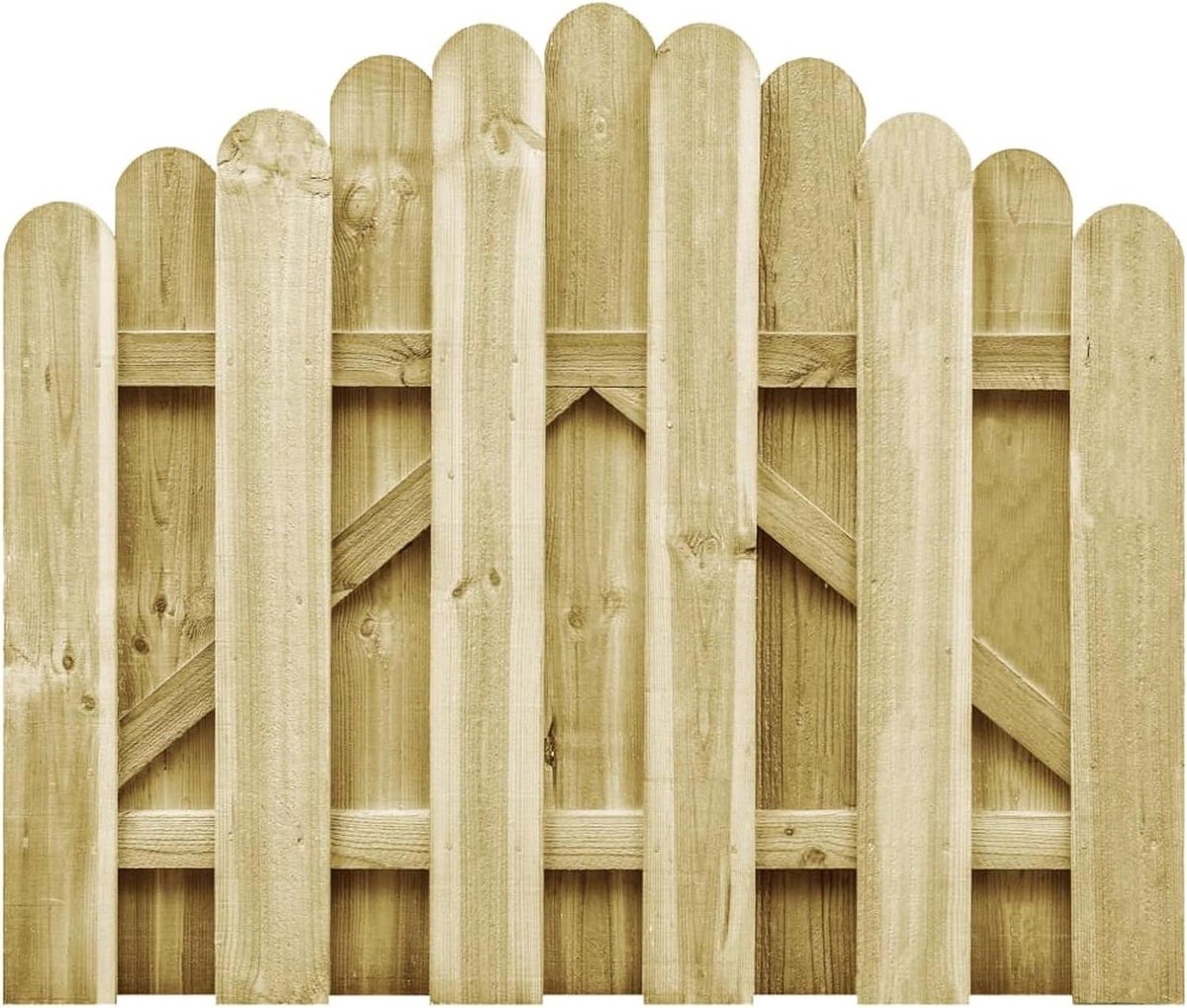 Houten Tuinpoort - Hekwerk Deur - Toegang Afsluiten - Boogvormig Design - 100 x 75 cm - Gr