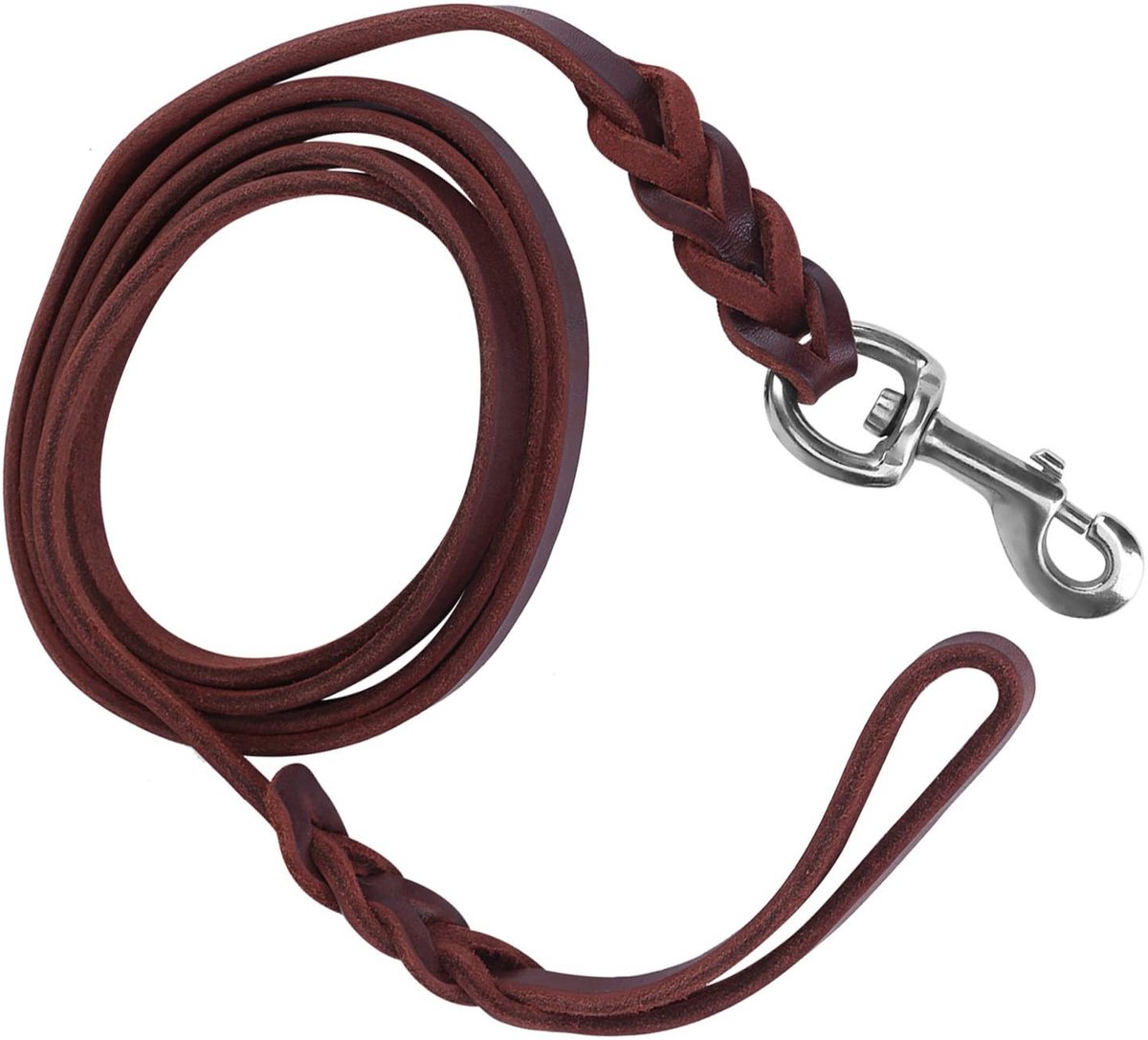 Solidchoice - Dailygoody - Hondenriem - Zachte Lederen Veiligheidsriem - 7ft - Duurzaam en Stevig - Geschikt voor Kleine Middelgrote en Grote Honden - 2 Meter