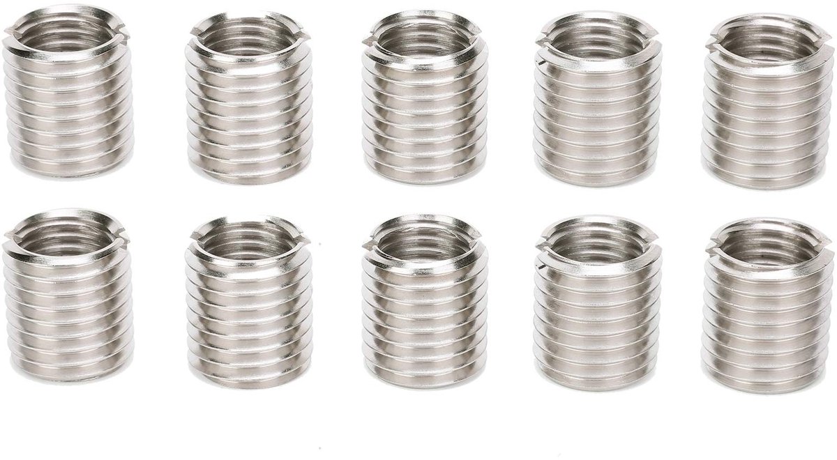 Solidchoice - Dailygoody - Zelftappende draadinzet - Draadreparatie - 10 stuks - M16 x 2 en M20 x 2,5 - Roestvrij staal - Voor schroefdraadherstel - 22 mm