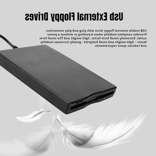 Externe Floppy Drive - Draagbare Schijf - Bestanden Overzetten - USB Aangedreven - 35 inch - Zwart van Merkloos — afbeelding 3
