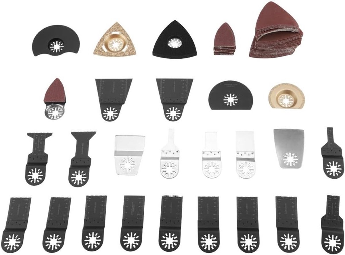 100-delige zaagbladset voor oscillerende gereedschappen - Multifunctionele accessoires voor hout, kunststof, glas en metaal