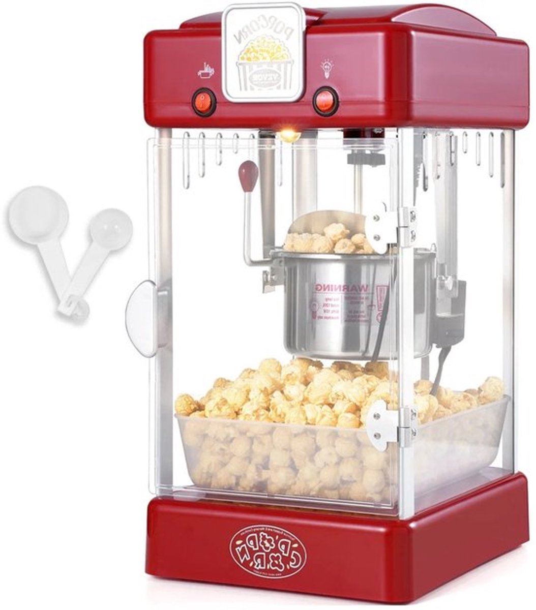 Popcorn Machine - Popcorn Popper Machine - Tafelblad - 300W - 110V/220V - 2,5 Oz - Rood