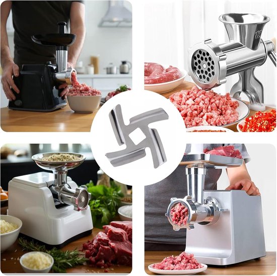 Vleesmolen Messen Set 2 Stuks - Roestvrij Staal Accessoires voor Mixer en Chopper — afbeelding 5