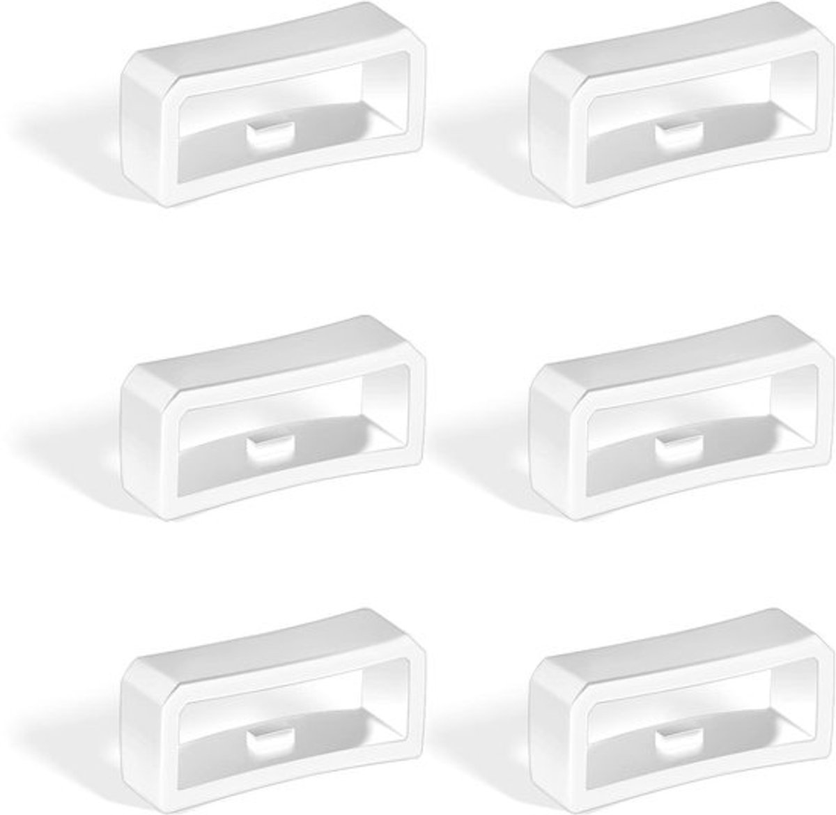 6st Horlogeband Houder Lus 18mm, Siliconen Horlogebandhouder Houder Vervanging Horlogebevestigingsringen voor Smartwatchband Polsband (Wit)