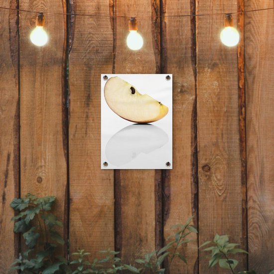 Horloge maison d'une pomme rouge affiche de jardin 30x40 cm - petit - Toile de jardin / Toile d'extérieur / Peintures pour l'extérieur (décoration de jardin)