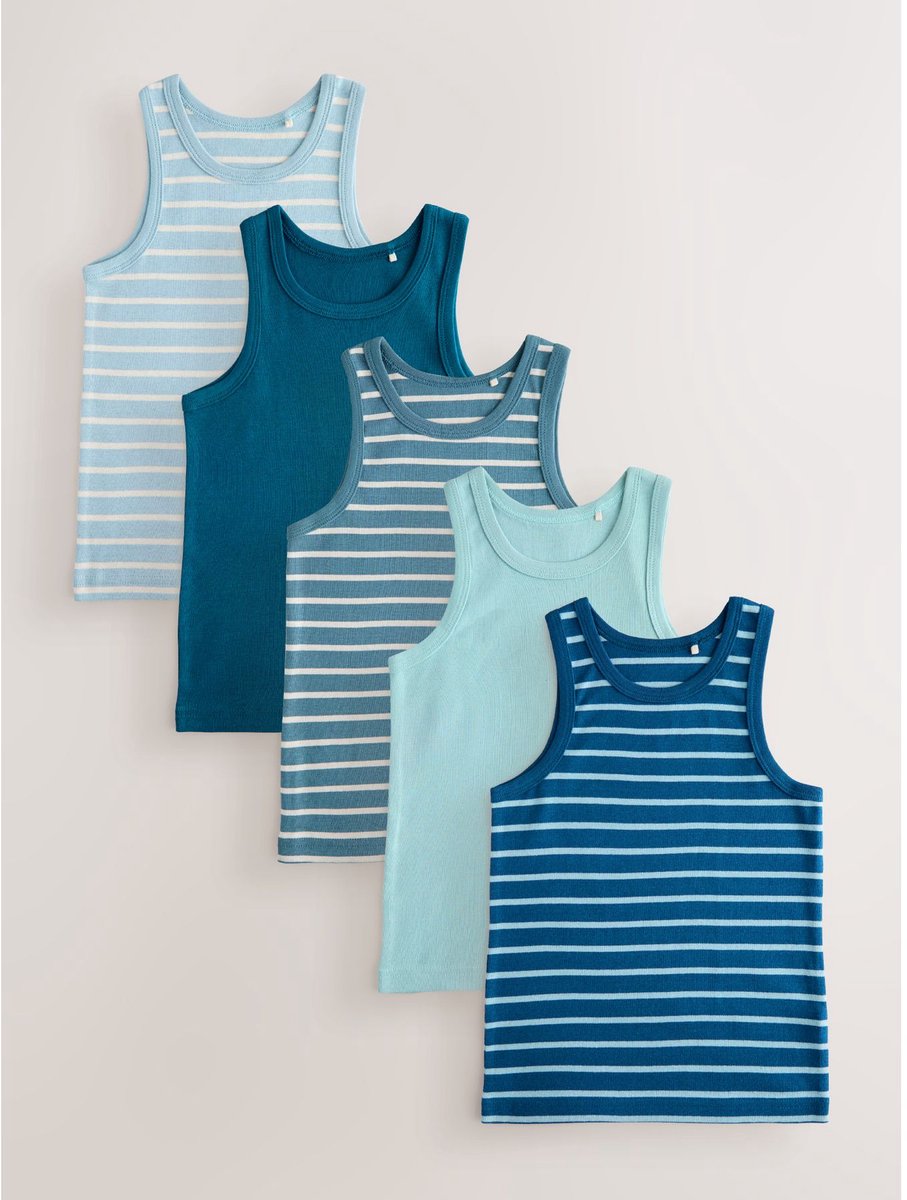 Next - Jongens - Set van 5 hemdjes - Blauw