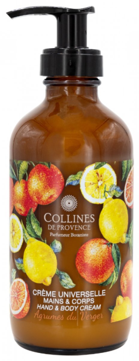 Collines de Provence Fraîcheur Végétale Universele Hand- en Lichaamscrème 225 ml (Geur : Boomgaard citrusvruchten)
