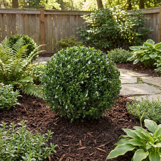 Japanse hulst bollen - Groenblijvende struiken - Tuin decoreren - Buxus alternatief - 30 cm hoog - Groen — afbeelding 3
