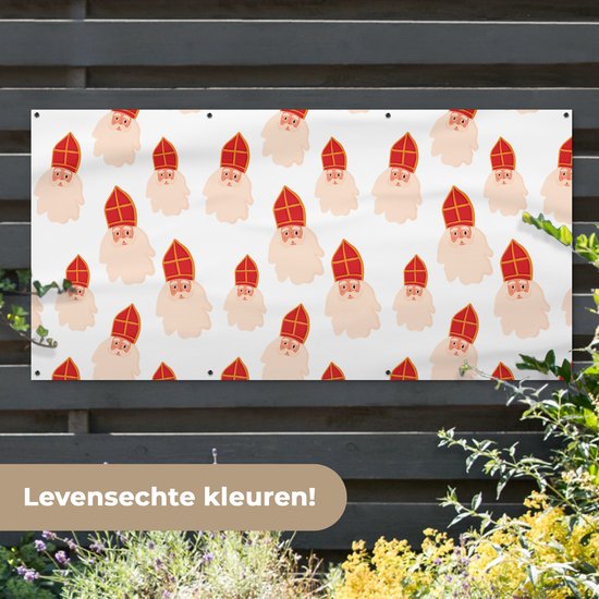 Affiche de clôture Sint - Sinterklaas - Sinterklaas Décoration - Enfants - Garçons - Filles - Enfant - 200x100 cm - Toile de jardin