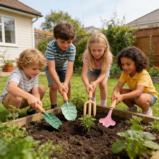 Kinder Tuingereedschap Set - Kinderset Schep Hark - Buiten Spelen - Duurzame Metaal Constructie - 4 delig - Niet gespecificeerd van Kinder — afbeelding 2
