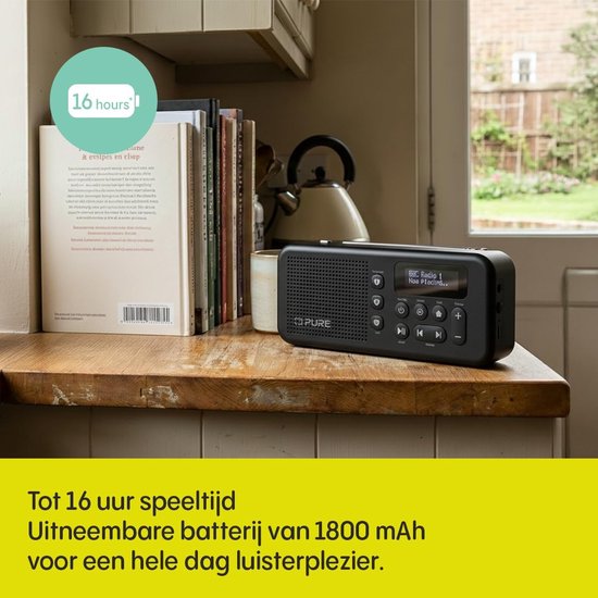 Draagbare DAB+ Radio - Zakradio Bluetooth - Muziek Streamen - 16 Uur Accu - Compact Formaat - Zwart — afbeelding 2